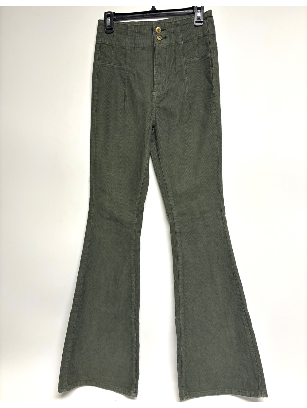 Free People We The Free Olive Green Corduroy Flare Pants Women’s 27
